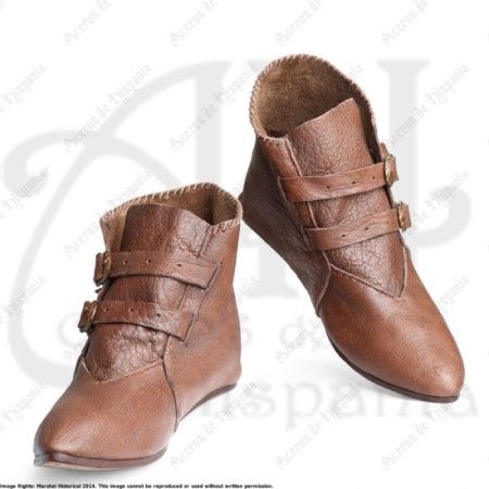 LOW BOOTS WITH BUCKLES FOR MEDIEVAL RECREATION MARSHALL HISTORICAL 