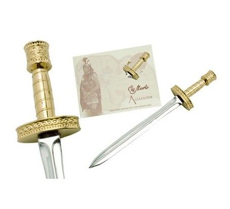 Mini sword Paseo, gold finishes, silver and bronze. From Alexander saga