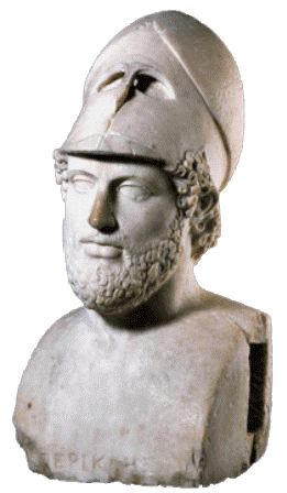 General griego Pericles con casco corintio