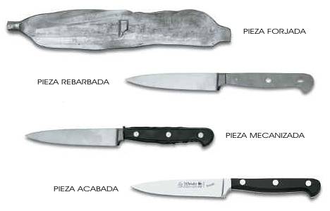 Fases de la fabricación de un cuchillo 3 claveles