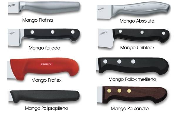  Tipos de mango de cuchillos 3 claveles