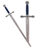 Espada Principe Negro, en acabado plata, con empuñadura y detalles en azul