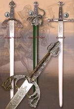 Espada Tizona, Espada Colada y espada Carlos V con vaina