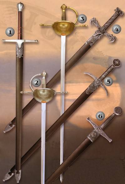 Espada William Wallace, espada Barbarian, espada Robin Hood, espada Excalibur